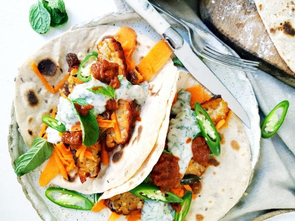 Tandoori Tempeh Wraps Plant Proof